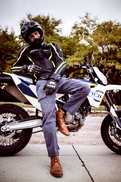 Rick on his 701 Husqvarna